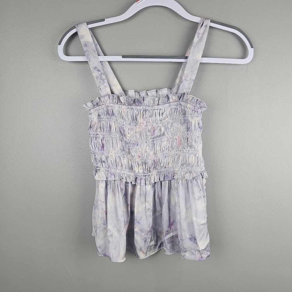 J.Crew Flora Obscura X Ruffle Babydoll Tank Top Cottagecore Romantic Sz S